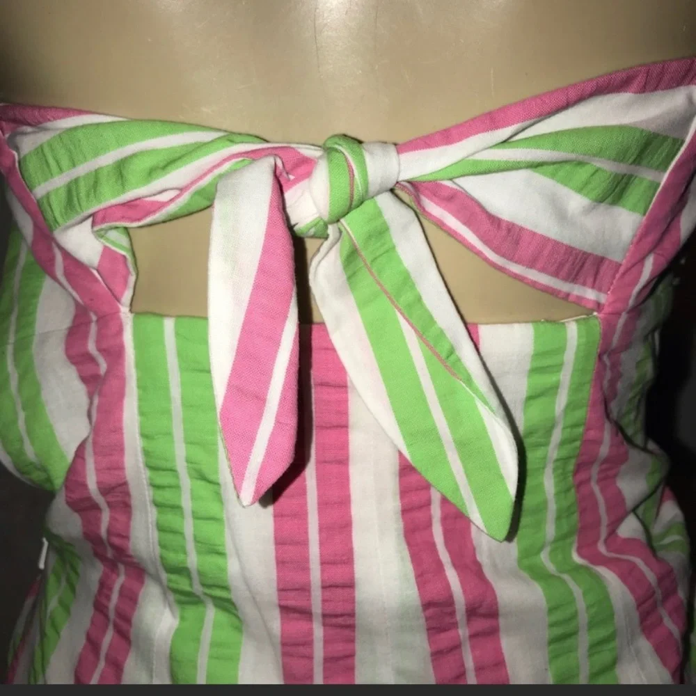 LILLY PULITZER Strapless Franco Seersucker Dress size 0 - Picture 6 of 8